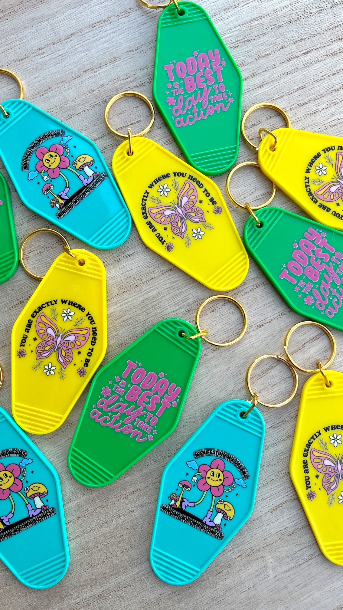 Today is the best day to take action motel keychain